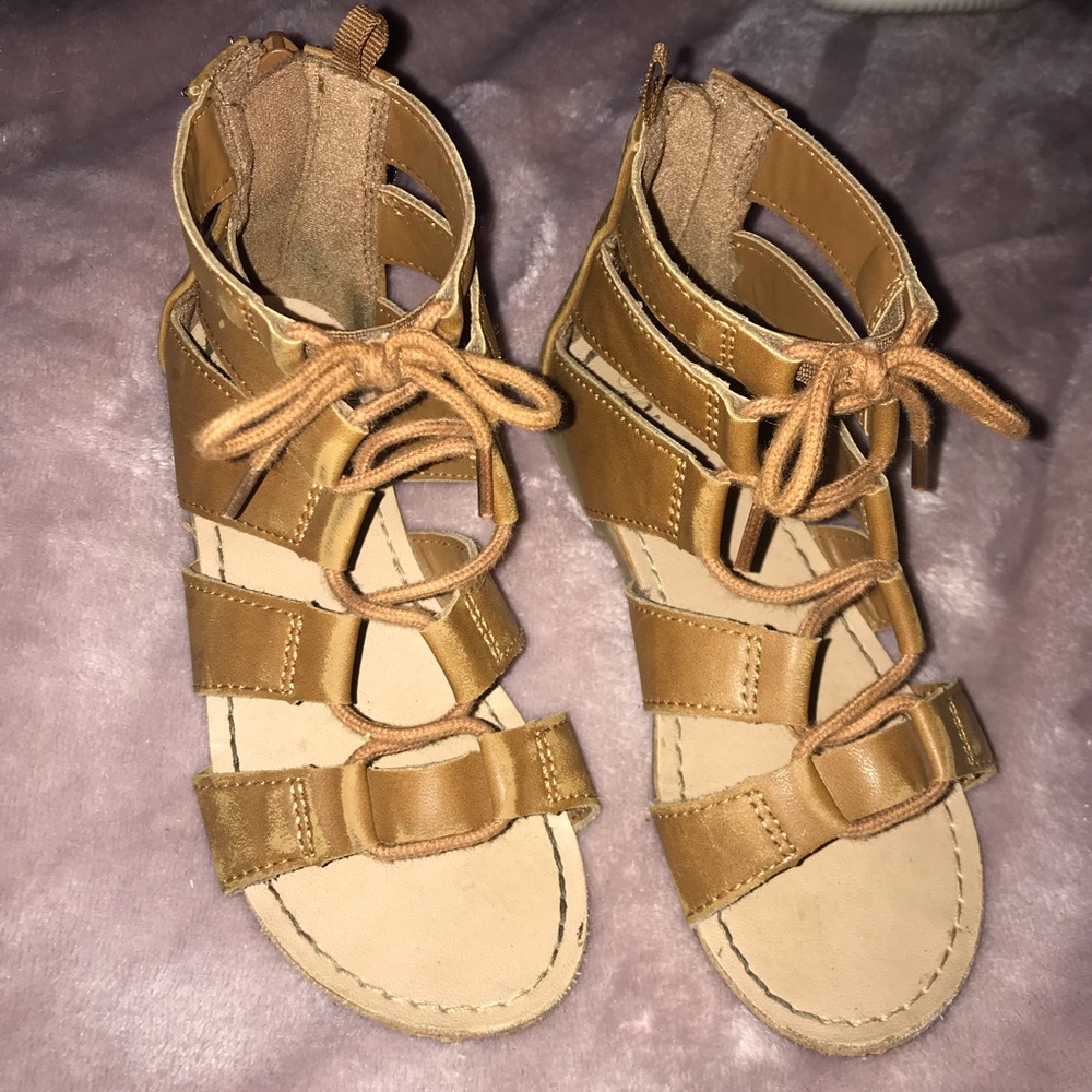 Brown toddler gladiator sandals